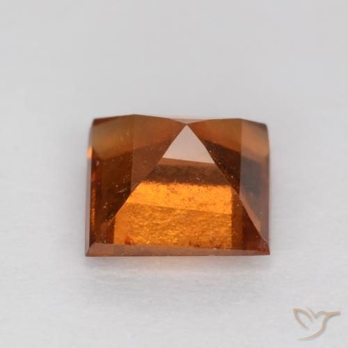 Hessonite Garnet Gemstone in 5.5 x 5.4 mm Size for Sale, Hessonite Garnet Stone in Medium-Dark Orange Color
