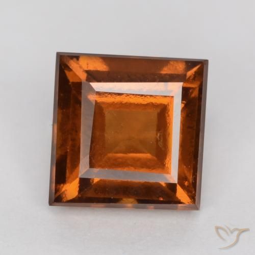 1.44ct Natural Amber Orange Hessonite Garnet, Square, VS