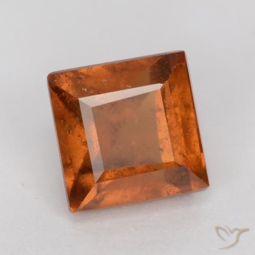 1.68 ct Orange Hessonite Garnet Stone, Natural Hessonite Garnet in Square Facet Shape for Sale