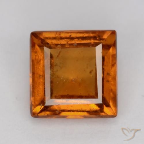 1.26ct Natural Medium-Dark Orange Hessonite Garnet, Square, SI