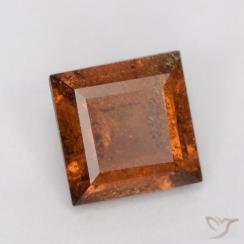 1.15 ct Orange Hessonite Garnet Stone, Natural Hessonite Garnet in Square Facet Shape for Sale