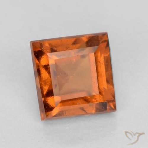 1.13 ct Orange Hessonite Garnet Stone, Natural Hessonite Garnet in Square Facet Shape for Sale
