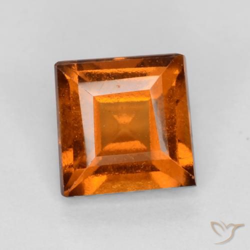 1.12ct Natural Medium-Dark Orange Hessonite Garnet, Square, VS