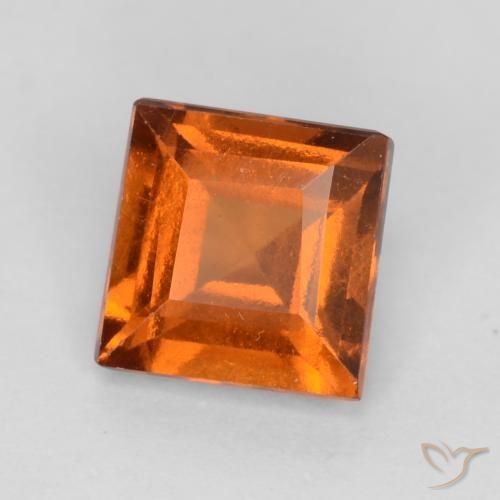 1.12 ct Orange Hessonite Garnet Stone, Natural Hessonite Garnet in Square Facet Shape for Sale