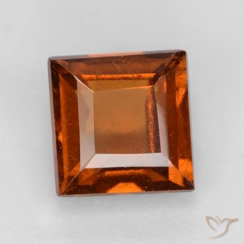 1.32ct Natural Deep Orange Hessonite Garnet, Square, VS