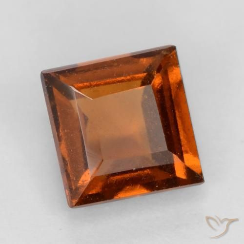 1.32 ct Orange Hessonite Garnet Stone, Natural Hessonite Garnet in Square Facet Shape for Sale