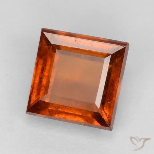 1.41 ct Orange Hessonite Garnet Stone, Natural Hessonite Garnet in Square Facet Shape for Sale