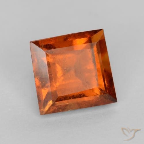 0.97 ct Orange Hessonite Garnet Stone, Natural Hessonite Garnet in Square Facet Shape for Sale