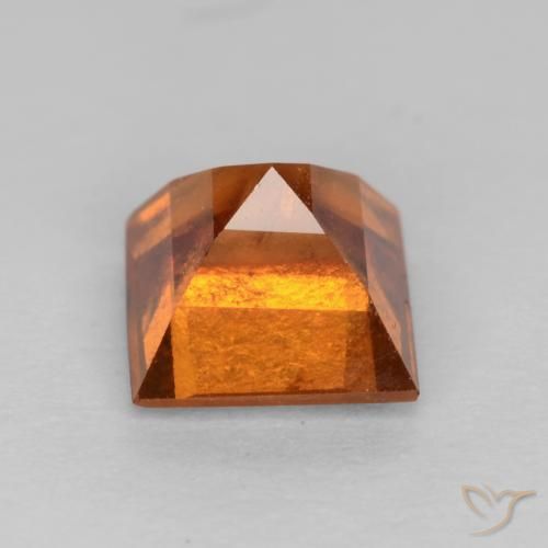 Hessonite Garnet Gemstone in 5.5 x 5.3 mm Size for Sale, Hessonite Garnet Stone in Medium-Dark Orange Color