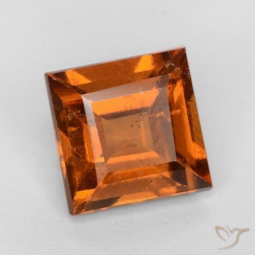1.21 ct Orange Hessonite Garnet Stone, Natural Hessonite Garnet in Square Facet Shape for Sale