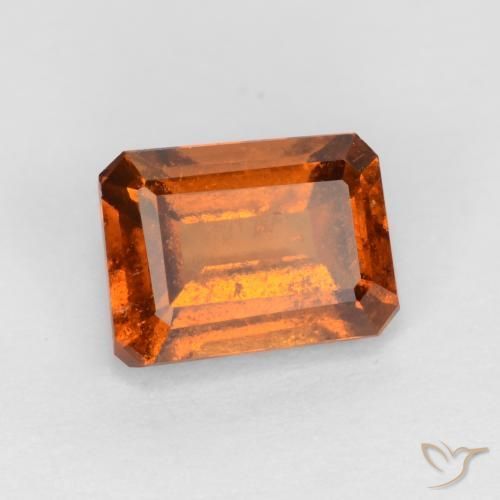 1.28 ct Orange Hessonite Garnet Stone, Natural Hessonite Garnet in Octagon Facet Shape for Sale