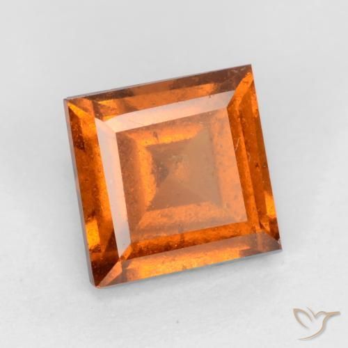 1.17 ct Orange Hessonite Garnet Stone, Natural Hessonite Garnet in Square Facet Shape for Sale