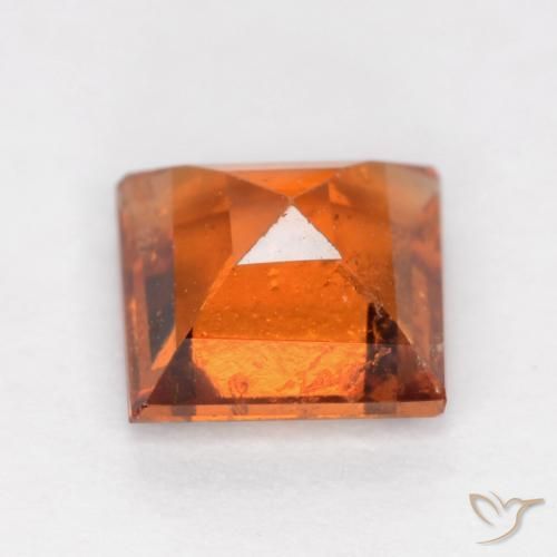 Hessonite Garnet Gemstone in 6 x 6 mm (calibrated) Size for Sale, Hessonite Garnet Stone in Medium-Dark Orange Color