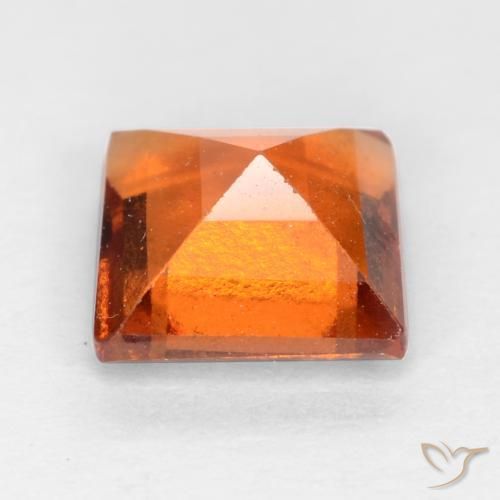 Hessonite Garnet Gemstone in 6.4 x 6.3 mm Size for Sale, Hessonite Garnet Stone in Deep Orange Color