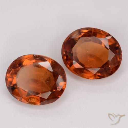 3.35 ctw Orange Hessonite Garnet Stones, Natural Hessonite Garnet in Oval Facet Shape for Sale