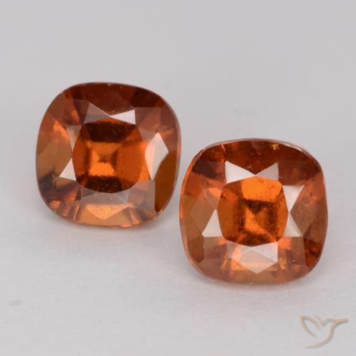 2.65 ct Orange Hessonite Garnet, 6.2 x 6.1 mm Cushion Cut From Madagascar, Photo A