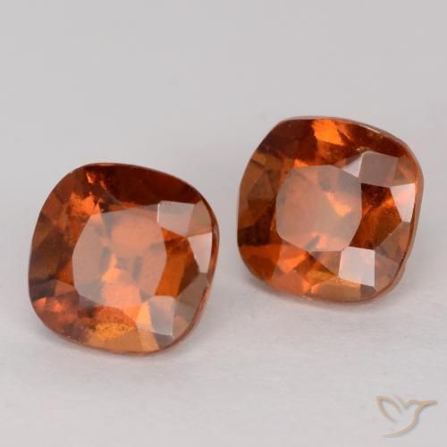 2.65 ctw Orange Hessonite Garnet Stones, Natural Hessonite Garnet in Cushion-Cut Shape for Sale