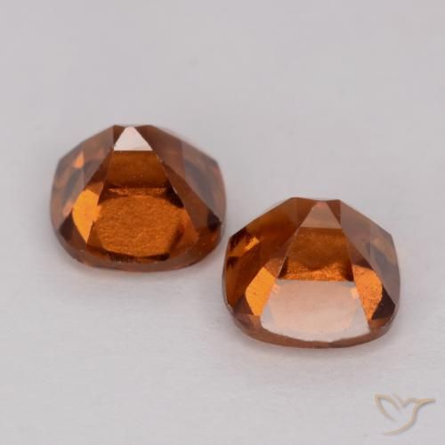 Hessonite Garnet Gemstones in 6 x 6 mm (calibrated) Size for Sale, Hessonite Garnet Stones in Medium-Dark Orange Color
