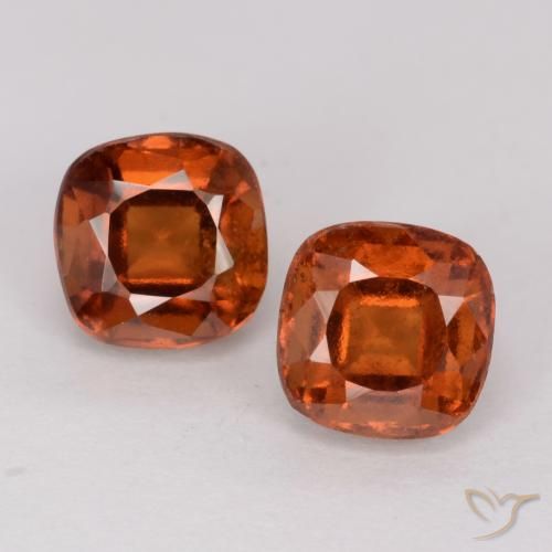 3.16ctw Natural Amber Orange Hessonite Garnet, Cushion, VS