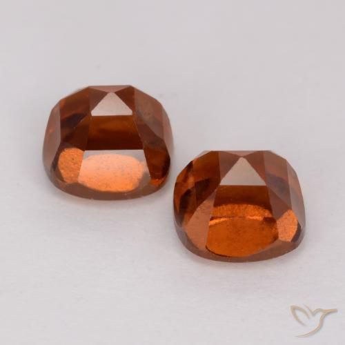 Hessonite Garnet Gemstones in 6 x 6 mm (calibrated) Size for Sale, Hessonite Garnet Stones in Amber Orange Color