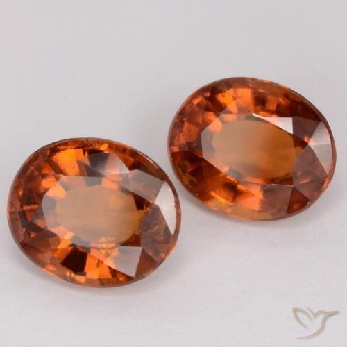 3.54 ctw Orange Hessonite Garnet Stones, Natural Hessonite Garnet in Oval Facet Shape for Sale