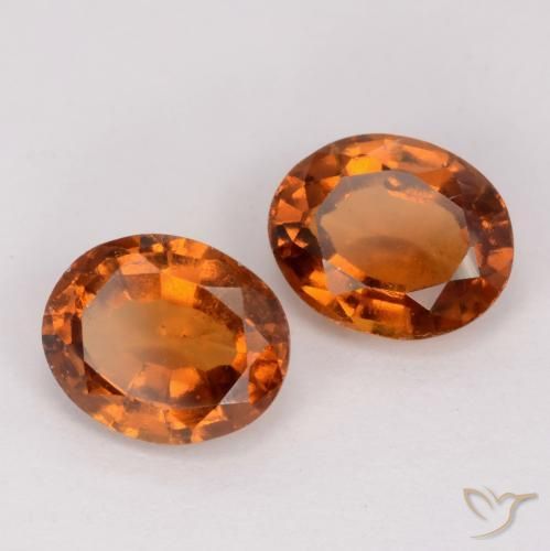 2.53 ctw Orange Hessonite Garnet Stones, Natural Hessonite Garnet in Oval Facet Shape for Sale