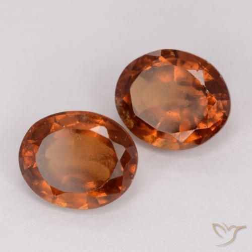 3.24 ctw Orange Hessonite Garnet Stones, Natural Hessonite Garnet in Oval Facet Shape for Sale