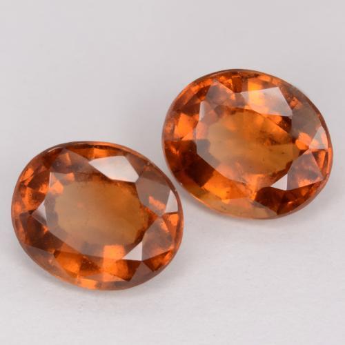 4.63 ctw Orange Hessonite Garnet Stones, Natural Hessonite Garnet in Oval Facet Shape for Sale