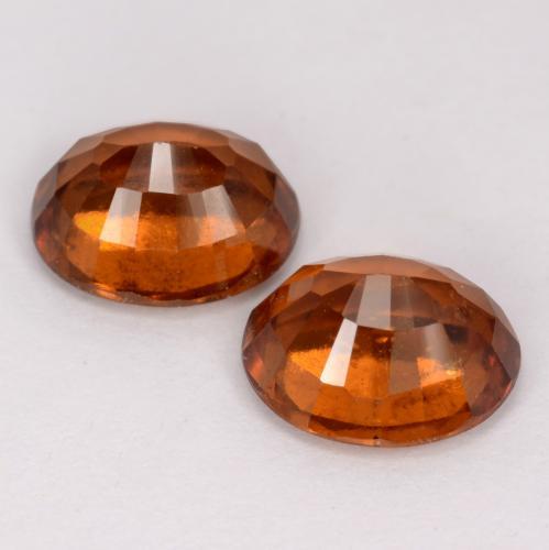 Hessonite Garnet Gemstones in 8.8 x 7.4 mm Size for Sale, Hessonite Garnet Stones in Deep Orange Color