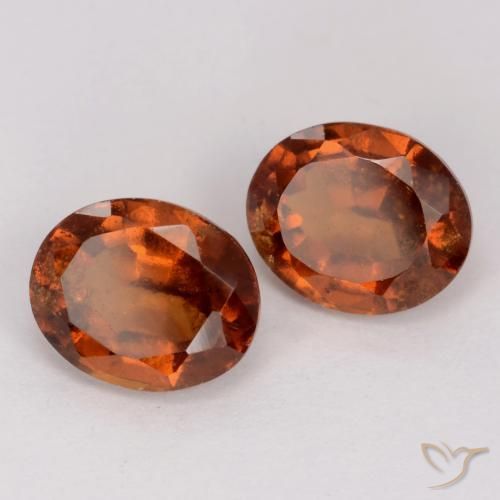 3.32 ctw Orange Hessonite Garnet Stones, Natural Hessonite Garnet in Oval Facet Shape for Sale