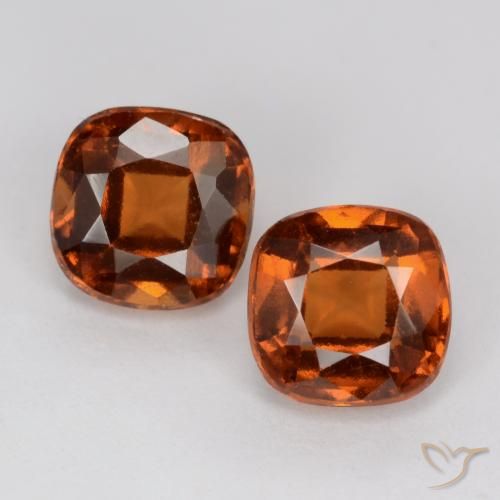 2.62ctw Natural Medium Orange Hessonite Garnet, Cushion, VS