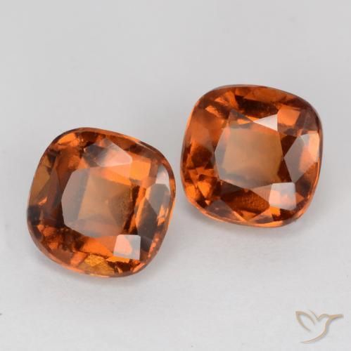 2.62 ctw Orange Hessonite Garnet Stones, Natural Hessonite Garnet in Cushion-Cut Shape for Sale