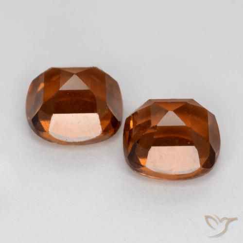 Hessonite Garnet Gemstones in 6 x 6 mm (calibrated) Size for Sale, Hessonite Garnet Stones in Medium Orange Color