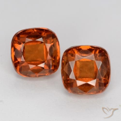 3.13 ct Orange Hessonite Garnet, 6.2 x 6.1 mm Cushion Cut From Madagascar, Photo A