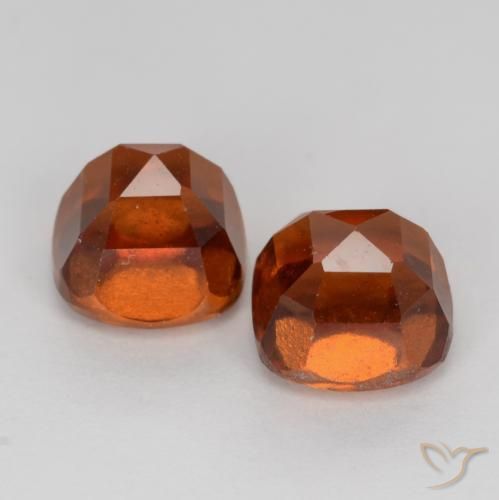 Hessonite Garnet Gemstones in 6 x 6 mm (calibrated) Size for Sale, Hessonite Garnet Stones in Amber Orange Color