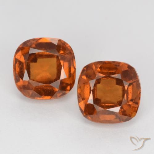 2.85 ct Orange Hessonite Garnet, 6.2 x 6.2 mm Cushion Cut From Madagascar, Photo A