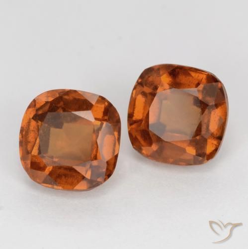 2.85 ctw Orange Hessonite Garnet Stones, Natural Hessonite Garnet in Cushion-Cut Shape for Sale