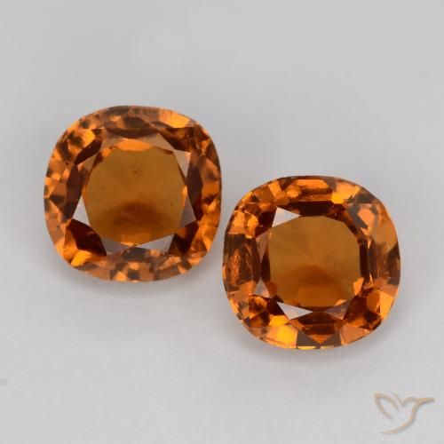Naranja oscuro medio Granate Hesonita Gema - 1.1ct Corte en Forma Cojín (ID: 541559)