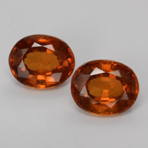 Ambre orange Grenat Hessonite gemme - 1.9ct Ovale facette (ID: 541560)