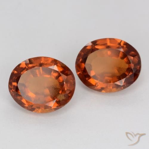 3.82 ctw Orange Hessonite Garnet Stones, Natural Hessonite Garnet in Oval Facet Shape for Sale