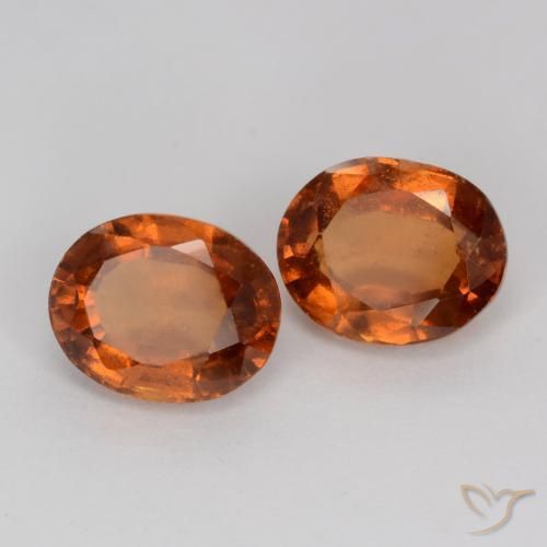 3.42 ctw Orange Hessonite Garnet Stones, Natural Hessonite Garnet in Oval Facet Shape for Sale