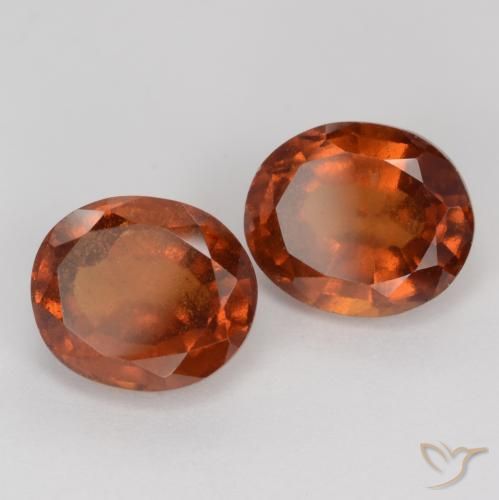 4.57 ctw Orange Hessonite Garnet Stones, Natural Hessonite Garnet in Oval Facet Shape for Sale