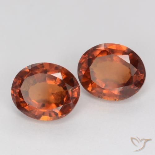 3.86 ctw Orange Hessonite Garnet Stones, Natural Hessonite Garnet in Oval Facet Shape for Sale