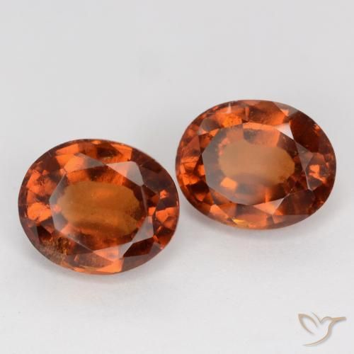 4.94 ctw Orange Hessonite Garnet Stones, Natural Hessonite Garnet in Oval Facet Shape for Sale