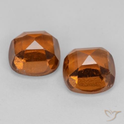 Hessonite Garnet Gemstones in 6 x 6 mm (calibrated) Size for Sale, Hessonite Garnet Stones in Medium Orange Color