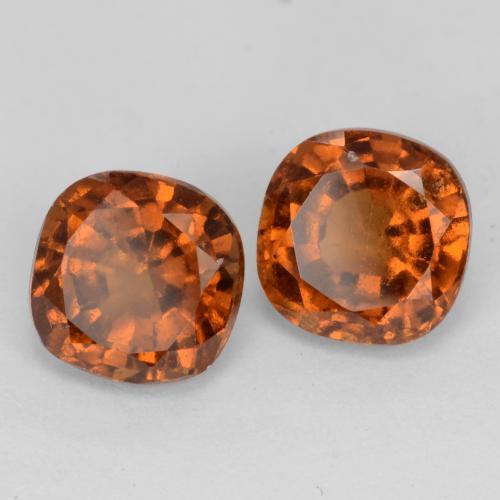 2.72 ctw Orange Hessonite Garnet Stones, Natural Hessonite Garnet in Cushion-Cut Shape for Sale