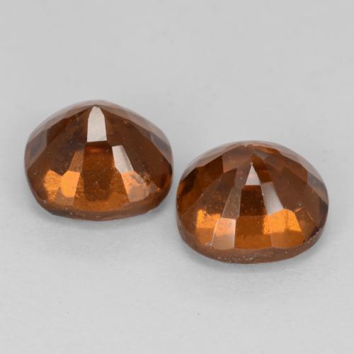 Hessonite Garnet Gemstones in 6.2 x 6.2 mm Size for Sale, Hessonite Garnet Stones in Amber Orange Color