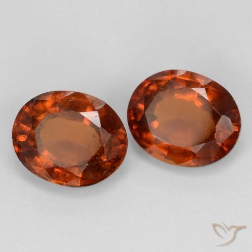 4.27 ctw Orange Hessonite Garnet Stones, Natural Hessonite Garnet in Oval Facet Shape for Sale