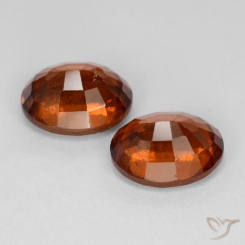 Hessonite Garnet Gemstones in 8.5 x 6.9 mm Size for Sale, Hessonite Garnet Stones in Amber Orange Color