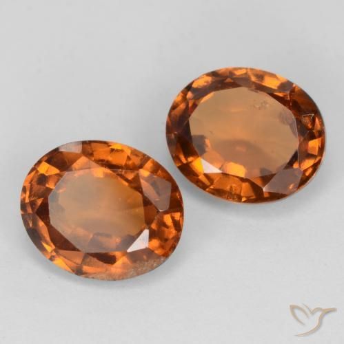 3.76 ctw Orange Hessonite Garnet Stones, Natural Hessonite Garnet in Oval Facet Shape for Sale